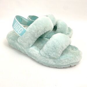 UGG Fur Sandals Ankle Strap Women’s Size 8 Slip On Casual OpenToe